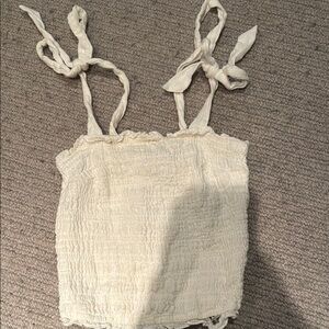 Women's Cream Smocked Top